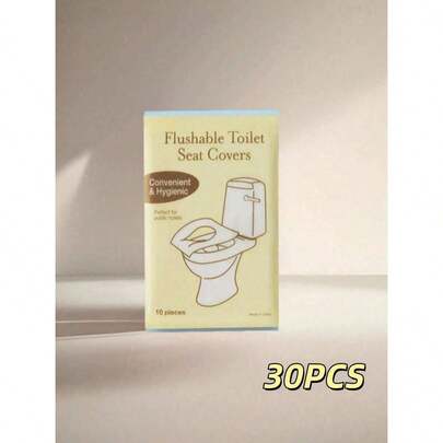 Bộ 60 miếng bọc bồn cầu dùng một lần, dày dặn, chống thấm nước, có thể giặt, dùng khi đi du lịch, phụ kiện bọc bồn cầu di động cho người lớn dùng trong nhà vệ sinh công cộng, cắm trại, máy bay.