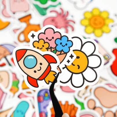 100pcs Cute Mini Waterproof Stickers, Adorable Cartoon Stickers For Water Bottles, Tablets, Gifts