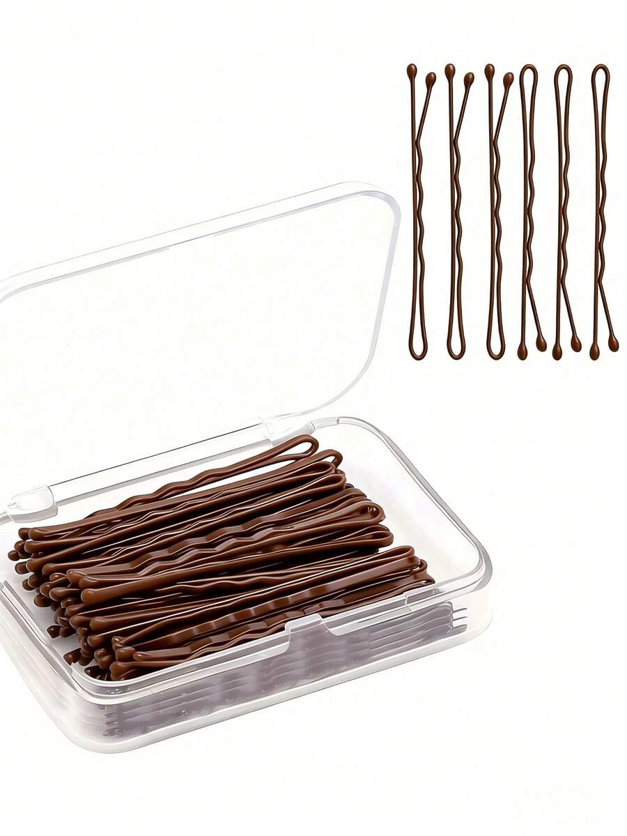 20/50/100pcs 2-Inch Black Hair Clips Set, Made Of Durable Iron Alloy, Firmly Grips Hair. Suitable For Commuting, School And Daily Scenarios. Comes With Clear Storage Box, Simple And Practical, Creating A Neat Hairstyle For Minimalist Seekers.