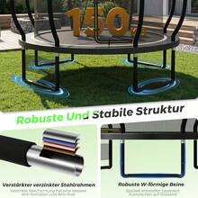 Devoko Garden Trampoline For Children, Ø 228/305/366/427 Cm, GS-Certified, Outdoor Trampoline With Safety Net, Ladder And Gloves, Pumpkin Design, Max. Load Capacity 50–150 Kg - 黑色(附籃球配件) - 查看 4