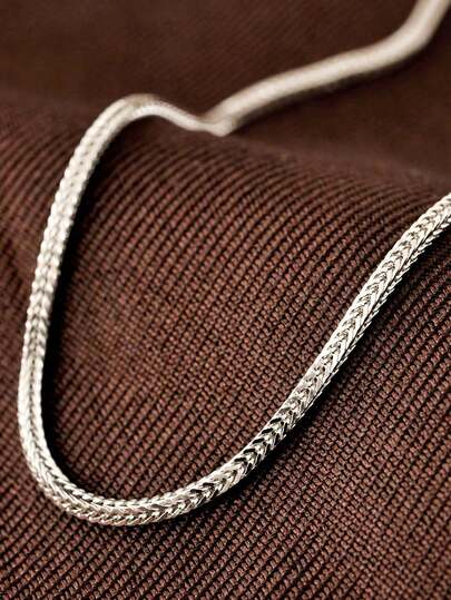 S925 Sterling Silver Punk Style Necklace For Men, 2.0mm Thick Chain, Unique Charm Accessory For Party, Nightclub Wear, Gift For Boyfriend/Husband