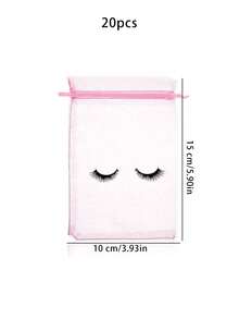 5/10/20/30pcs Eyelash Care Bag, Eyelash-Printed Cosmetic Bag, Empty Cosmetic Bag, Beauty Gift, Women's Drawstring Organza Cosmetic Bag, Suitable For Cosmetics And Jewelry. - Multicolor - View 9