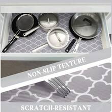 1 Roll Thick Gray Non-Slip Washable EVA Refrigerator/Cabinet Liner Mat, Easy To Cut - Grey - View 8
