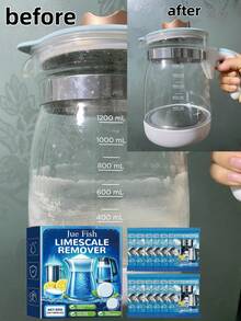 JUE FISH Limescale Cleaning Effervescent Tablets, Stainless Steel Pot And Kettle Descaling Lemon Cleaning Tablets. During The Cleaning Process, It Can Prevent The Deposition Of Limescale. - Solid State - View 9