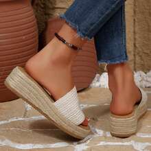 Casual Walking Sandals For Womens Non Slip Bottom Soft Platform Footwear - 9564 Beef White - View 10