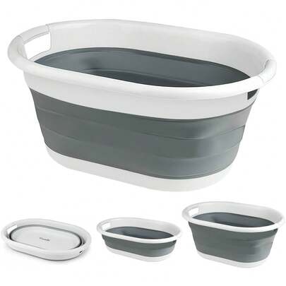 Crystals Pop-Up Folding Collapsible Laundry Basket – Space-Saving Cloth Washing Bin