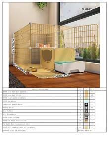 Multi-Layer Cat Villa With Built-In Litter Box, Modular Design Home Cat Cage With Drawer Litter Box - Multicolor - View 16
