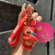 Disney 1pc  Cute New Strawberry Bear Keychain, Key Chain, Car Bag Pendant, Couple Accessory, Creative Cartoon Delicate Gift - Multicolor - View 8