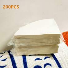 50/100/200/300pcs Coffee Filter Paper, Cone-Shaped Filter Paper, Easy To Use, V02 Size, Suitable For Pour-Over Coffee And Drip Coffee Maker, V-Shaped Pour-Over Coffee Filter Paper, Filter Cup, Pour-Over Coffee, Essential School Supplies. - White - View 10