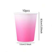 10/20/40/60 buah Gelas Kertas Sekali Pakai Warna Pastel Gradien, Gaya Minimalis Lembut, Cocok untuk Brunch Paskah, Piknik Musim Semi, Pernikahan, Minum Teh Sore untuk Anak Perempuan, Penggunaan Sehari-hari, Perlengkapan Pesta - Merah Mawar - View 10