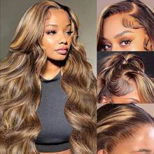 36 Inch Honey Blonde Lace Front Wig Body Wave Human Hair 13x4 HD Transparent 4/27 Highlight Ombre Lace Front Wigs Human Hair Pre Plucked With Baby Hair 250% Density Body Wave 5x5 Glueless Human Hair Wigs For Women - SP4/27 - 查看 7
