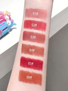 Gege Bear 1pc Soft Matte Velvet Long-Lasting Non-Shedding Pigmented Lip Tint, Natural Color, Versatile Makeup Product - 彩色 - 查看 4