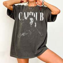 ComfortColors Vintage CardiB Little Miss Drama Shirt Sweatshirt Hoodie - 黑色 - 查看 1