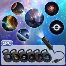 USB LED 星空投影灯 10/6/3 件装，360° 旋转星空图案，USB 供电桌面夜灯，情人节、生日礼物、电脑房装饰的理想之选 - 黑色 - 查看 13