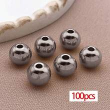 100颗不锈钢珠散装圆形金属珠光滑工艺珠，适用于手链、项链等DIY首饰制作，尺寸：2/2.5/3/4/5/6/8毫米 - 彩色 - 查看 19