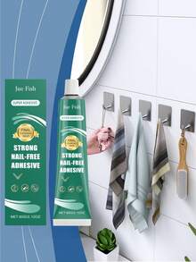 JUE FISH 1pc/60g Household No-Drill Glue, Daily Home Use Fast-Drying Adhesive Suitable For Multiple Surfaces, No Damage To Walls Or Furniture, Strong Bonding, Long-Lasting And Durable, Quick Drying And Setting, Easy To Use, Waterproof And Moisture-Proof, Indoor And Outdoor Universal - Home-use Nail-free Adhesive - View 4