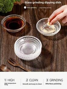 Glass Garlic Grater, Household Grinding Paste Dish, Ginger Garlic Grinder Tool, Seasoning Plate, Dipping Sauce Dish - Multicolor - View 8