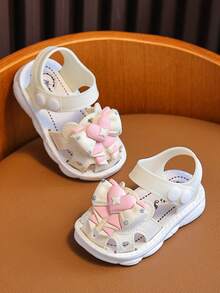 2026 Toddler Girls' Breathable Sandals 0-4 Years, Soft Bottom Infant Walking Shoes With Bow, Summer Indoor Baby Sandals - Beige - View 2