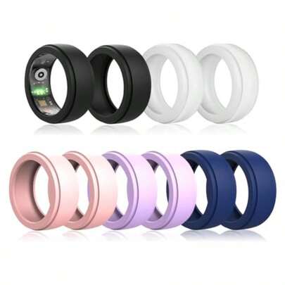 10-Pack Ring Cover For Oura Ring Gen 4/ Gen 3 Anti-Scratch Elastic Silicone Protector For Men Women Working Out Gym - Medium : Fits 10-13 Multicolor