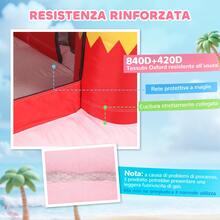 AIYAPLAY 四合一兒童充氣城堡，包含滑梯、彈跳床、球池、籃球架，火烈鳥主題，配有鼓風機和收納袋，室內外皆可使用，尺寸為 255x230x196 厘米，粉紅色 - 粉色 - 查看 5