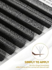 12 Hàng YY 3D 4D 5D 6D Mi giả dày dặn, uốn cong chữ W, dày 0.07mm, lông chồn tự nhiên mềm mại, mi giả nguyên miếng. - C - Xem 5