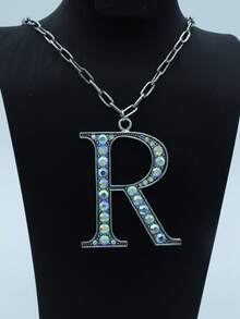 1件新款男士夸张字母绿松石水钻吊坠项链 - 項鍊 - 查看 13