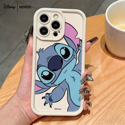 Miniso Funda de teléfono con el lindo Stitch de Disney, para iPhone 17/17 Pro/17 Pro Max/17 Air/16/15/14/13/12/11/X Series, Funda iPhone 17 Pro Max, Funda iPhone 17 Pro, Funda iPhone 17, Regalos navideños, Para la novia, La elegida, Moda de principios de otoño