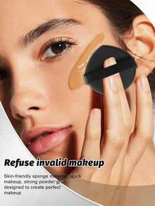 50-10pcs Makeup Sponge Set, Makeup Blender, Professional Makeup Blending Sponge Wholesale, Hoarding, Super Soft Concealer Sponge, Facial Makeup Tools, Suitable For Foundation, Powder, Toner - màu đen - Xem 5