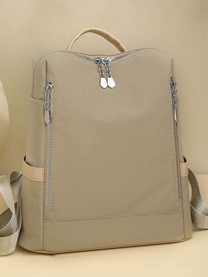 حقيبة ظهر نسائية بتصميم لوحات ملونة للسفر والتنقل، بطراز الملابس الشارعية