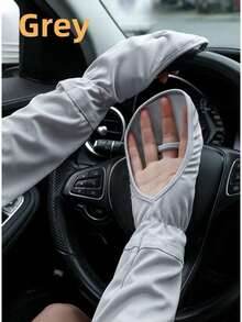 1pc Summer Thin Breathable Sunscreen Gloves, Unisex Suitable For Driving, Cycling, Electric Bike And Bicycle Riding, Protect Fingers, Loose And Fashionable, With UV Protection Function - Multicolor - View 9