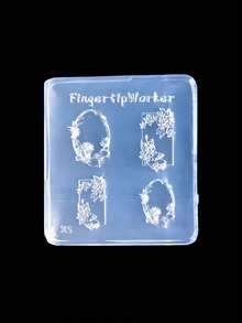 1pc Nail Art Mold, Oil Painting Frame, Floral, Sunflower, Rose, 3D Embossed Transparent Nail Art Mold - Clear - View 11