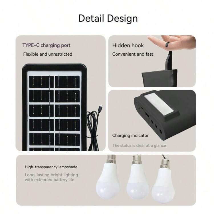 Batterie de secours rechargeable Len, 4 niveaux de gradation, kit d'alimentation de secours multifonction avec rallonge de 3 mètres, prise en charge de la charge solaire, charge multi-ports (charge de téléphone + alimentation de 3 lampes simultanément), charge rapide Type-C, crochet dissimulé, éclairage lumineux haute transparence, batterie longue durée, essentiel pour les pannes de courant, le camping en plein air, les étals de marché nocturne - Offres groupées - Voir 4