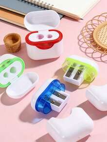 Customizable Name Pencil Sharpener, Personalized White Dual-Head Manual Pencil Sharpener, Customizable Birthday Gift Christmas Gift, Suitable For Son And Daughter - Multicolor - View 3