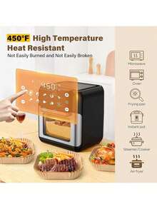 50/100/300/500pcs [Oil-Free & Reusable] Air Fryer Parchment Paper Liners, Square Silicone Oil Paper Trays, Household Baking Oil Absorbing Pads, Air Fryer "Must-Have"! Disposable Non-Stick Oil Paper, No Washing Needed, Baking Paper Mats, Household Essential, Say Goodbye To Washing Pots! - Multicolor - View 4