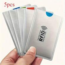 1/5pcs RFID Blocking Card Sleeves - Anti-Theft, NFC Shielding ID And Credit Card Protector - Multicolor - View 5