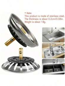 1/2 cái nút chặn cống bồn rửa nhà bếp bằng thép không gỉ, lưới lọc rác thải, lưới chắn tóc trong nhà tắm, lưới lọc bồn rửa, lưới thoát nước, dụng cụ nhà bếp - Nhiều màu - Xem 3