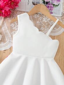 BASUSARRI Abito da ragazza con stampa floreale, stile vacanziero, con spalla asimmetrica, elegante e versatile per vacanze e uscite estive, abito lungo da ragazza per l'estate - Bianco - Visualizzare 6