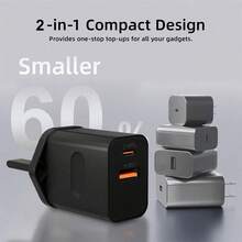 40W USB-C Charger, Dual Port PD Power Adapter + QC Type-C Wall Charger, Compatible With IPhone 17/16/15/14/13/12/11 Pro Max Plus, / Mini And Other Devices - View 5
