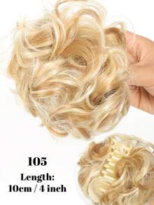 爪夹式凌乱发髻假发片 合成波浪发髻甜甜圈盘发发髻假发片 女士女孩接发 - 彩色 - 查看 18