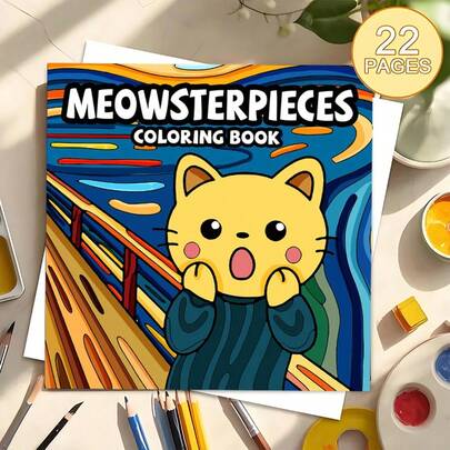 《喵星人涂色集：异想天开的艺术恶搞与俏皮猫咪氛围》（22页加厚纸升级版）是一本专为女性设计的涂色书，色彩鲜艳，舒缓压力，适合马克笔，也适合青少年，融合了奇幻和诡异元素。是情人节、生日和其他节日的理想礼物。也是万圣节、返校季、送给成人、圣诞节、艺术手工、DIY休闲和涂鸦的绝佳选择。