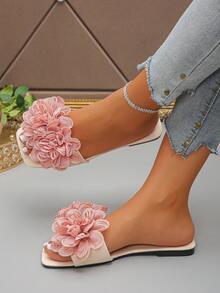 Nuevas sandalias planas casuales de primavera/verano, zapatos cómodos para mujer - Rosado Sandía - Ver 3