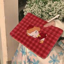 奈良美智红色格子图案扁平保护套，兼容苹果第11代、第12代平板电脑、Pro 2025新款、Mini 6时尚款、Mini 7可爱款、第10代Air 7/6、11英寸平板电脑，男女通用。 - 紅色 - 查看 6