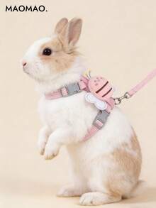 1set Bee Leash, Adjustable Rabbit Harness, Cute Bee Harness, Small Pet And Rabbit Leash, Suitable For Small Pets, Small Animal Collars And Leashes, Harness With Leash, Adjustable Leash - Multicolor - View 2