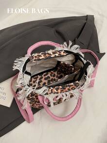 2025 Fashionable Casual Canvas Wide Strap Shoulder Crossbody Handbag - Pink - View 1