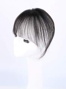 4x6cm Bangs Hair Topper, For Women, Clip-In Real Human Hair Extensions, 360° Coverage Of White Hair, Adds Volume, Suitable For Thin Hair, Seamless Top Hair Piece, Lightweight Straight Hair, Suitable For Daily Wear - Multicolor - View 10