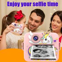 Children's Instant Camera, A Toy Camera With Dual 1080P HD Cameras, USB Rechargeable 1200mAh Battery, 2 Printing Modes And 3 Printing Densities, 8x Zoom, Suitable For 3-12 Year Old Boys And Girls, A Perfect Gift For Children. Also An Ideal Choice For Christmas And New Year Gifts. - Multicolor - View 6