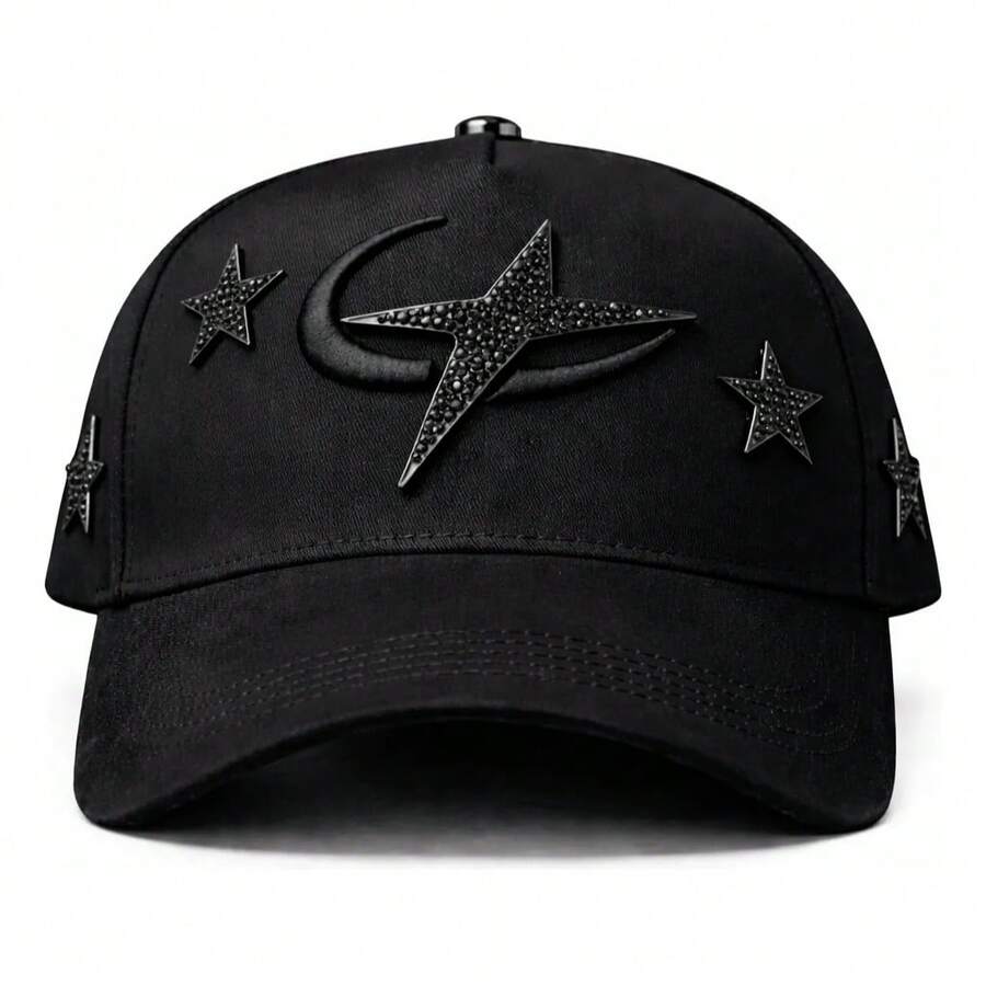 Gorra estilo Barbas Hats Galaxy Total Black calidad premium con interior satinado chip nfc incluido sombrero unisex color negro otoño invierno - Negro - Ver 1