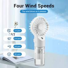 Hailicare Portable Humidifying Fan, High-Power Handheld Mist Fan, Portable USB Rechargeable Handheld Fan Humidifier, Water Humidifying Rechargeable Mini Handheld Fan, Battery Capacity: 800mAh - Handheld - View 4