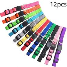 12pcs/Pack Soft Nylon ID Dog Collar, Adjustable Detachable Pet ID Tag Collar, Suitable For Small Dogs & Puppies, Multi-Color - Multicolor - View 11
