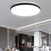 CANMEIJIA 85V-265V可调光RGB LED吸顶灯，遥控变色嵌入式照明灯具，适用于浴室/卧室/客厅/书房/衣帽间/厨房/走廊/出租房/小房间 - 吸頂燈三色變光 - 查看 8